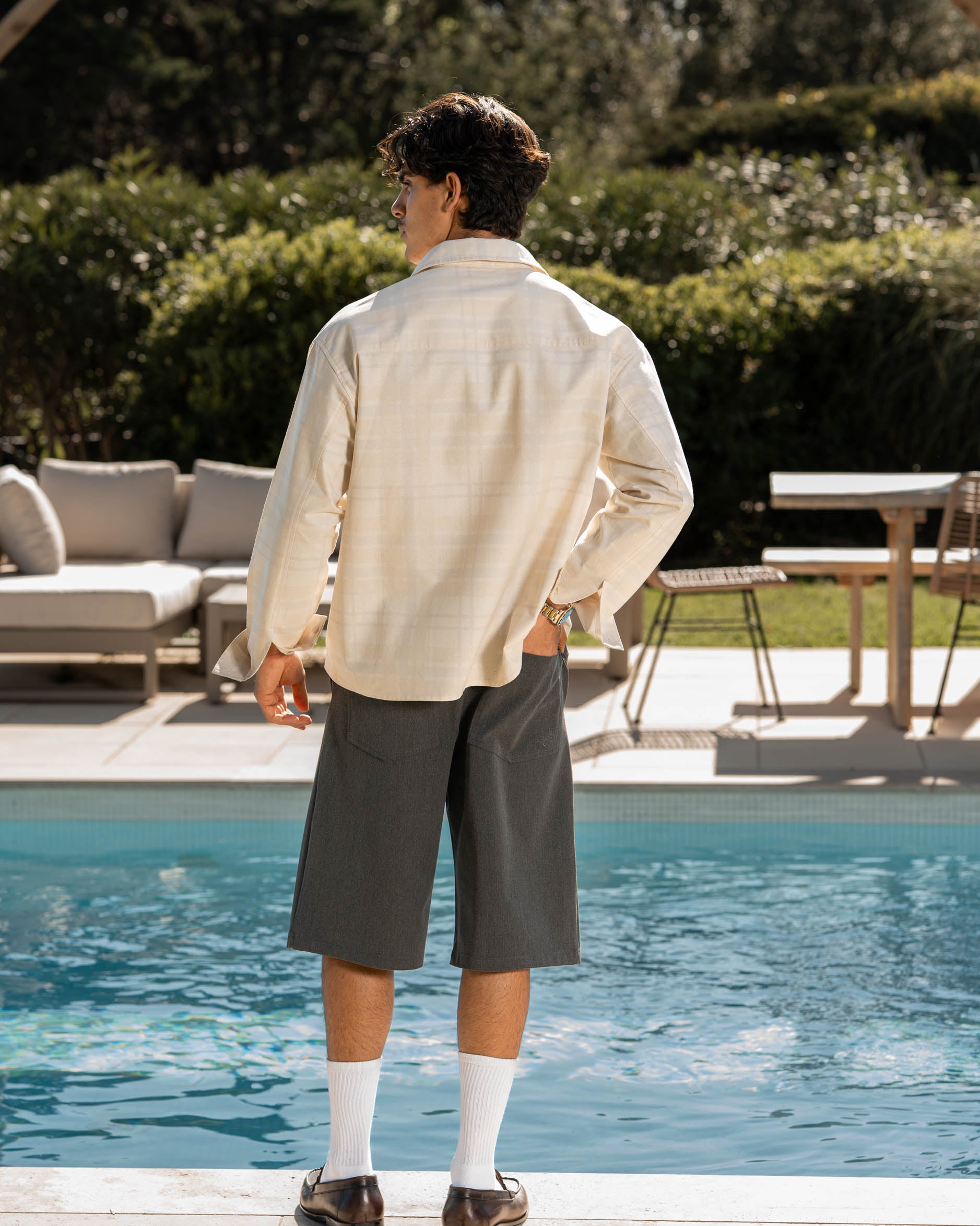 Check Summer Shirt Beige
